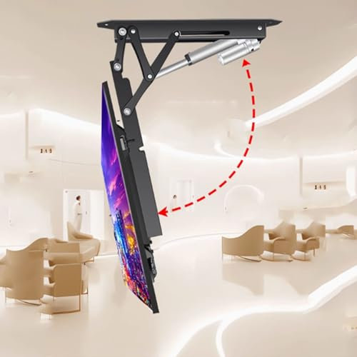 QICBYING Soporte TV Motorizado para Techo - Soporte TV Motorizado, Soporte De Pared para TV, con Control Remoto, Colgador Eléctrico Oculto para TV, Soporte Retráctil Plegable para Techo(50-90inch TV)