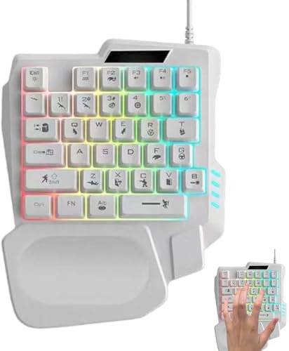 Teclado mecánico para juegos | Teclado mecánico ergonómico con una sola mano | Teclado de juego programable portátil para el hogar, dormitorio, apartamento, escuela