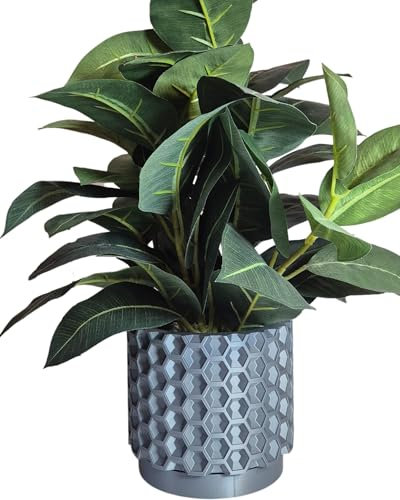 3DByEma Modern 3D Printed Succulent Planter, Stylish Halo Design Plant Pot with Drainage, Indoor Garden Container - Home Office Desk Decor Gift