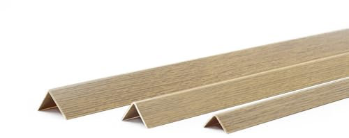 DQ-PP Profil d'angle - Dimensions : 20 x 20 mm - Longueur : 10 m (5 x 2 m) - Couleur : chêne - Matériau : PVC - Cornière en plastique - Protection des bords - Profilé d'angle mural - Profilé d'angle