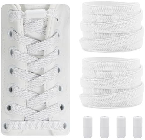 Dafannis Cordones Elásticos - Cordones Zapatillas Deporte - Cordones Elasticos Niños, Adultos - 2 Pares Cordones Sin Atar - 8 mm de Ancho, con Cápsula de Metal, 120cm