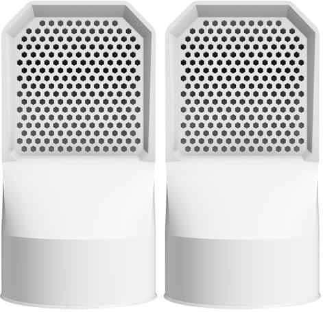 Grille d’aération vide sanitaire Ø100 mm (Lot de 2) - Ventilation PVC anti-humidité, anti-nuisibles, pour sous-sol, cave et extérieur (Blanc)