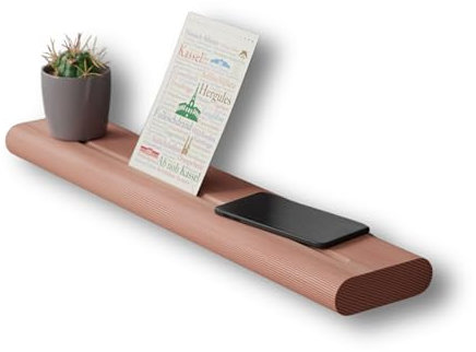 Fuchs & Habicht D:001 Wandregal aus Esche, Schweberegal aus Massivholz, 50x10x3 cm, für Küche, Wohnzimmer, Büro Regal (Melone)