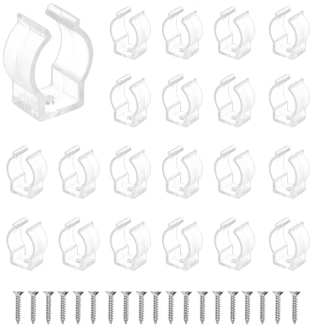 sourcing map U-Clips-Halterung, Leuchtstoffröhren-Montagezubehör, Stützschellen, Rohrschellen mit Schrauben für 16 mm bis 18 mm runde LED-Streifen und Röhren, 30 Stück