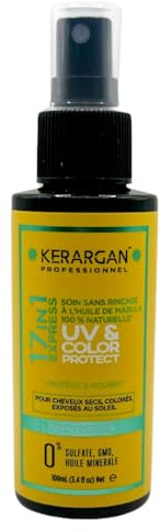KERARGAN - Marulaöl 17-in-1 Pflegespray mit UV- & Hitzeschutz - 100ml | Das 17-in-1 Pflegespray entwirrt, spendet Feuchtigkeit und schützt gefärbtes Haar vor UV-Strahlung und Hitze
