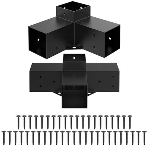 Supports de pergola en bois pour 4x4 avec vis, kit en alliage d'acier lourd pour la construction de structures extérieures robustes (B)