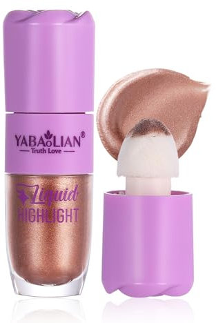 Long-Lasting Liquid Highlighter - Lightweight Shimmer Glow, Waterproof & Smudge-Proof Radiance Makeup, Illuminating Glow for a Natural Highlight