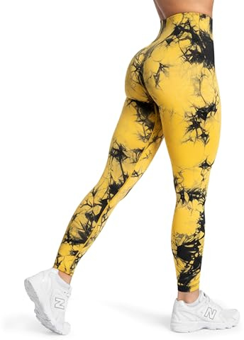 SMILODOX Leggings Damen Becci, Seamless High Waist Sporthose mit Scrunch, Batik-Effekt & Figurformender Kontur, elastisch & Blickdicht, ideal für Gym, Yoga, Training, Workout & Alltag