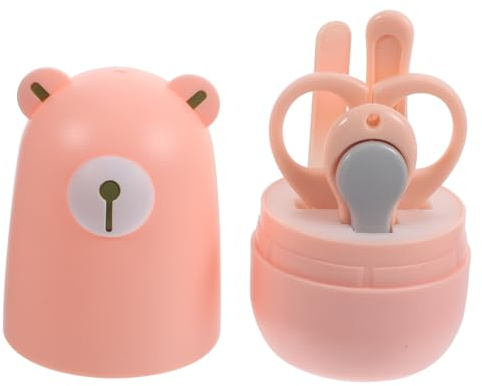 SUPVOX Nagelschere aus Karbonstahl Ergonomisch Geformt Pinker Schutzbox für Neugeborene und Kleinkinder Vielseitiges Teiliges Maniküre Tool für Sanfte Fingernagelpflege