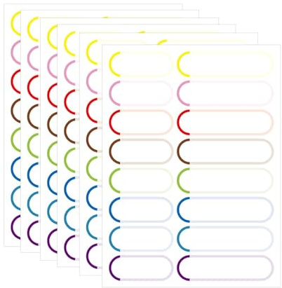 Waterproof Name Labels for Kids, 96Pcs Colourful Name Stickers for Water Bottles, Lunch Box, Pencil Case, Sticker Labels for Daycare, School Label(Color:Colorful)