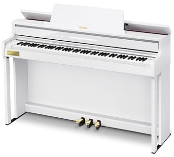 Casio Celviano AP-750WE – 88-Key Digital Console Piano | Smart Hybrid Hammer Action Keyboard CELVIANO Edition | 39 Built In Tones | White