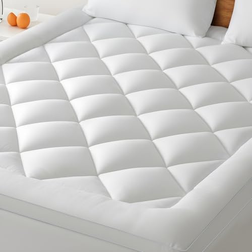 BedStory Matratzen Topper 180 x 200 cm Weiß, 800gsm Ultraweich Matratzentopper mit tiefen Taschen, maschinenwaschbarer Matratzenschoner, geeignet für Matratzen mit Einer Dicke von bis zu 40 cm