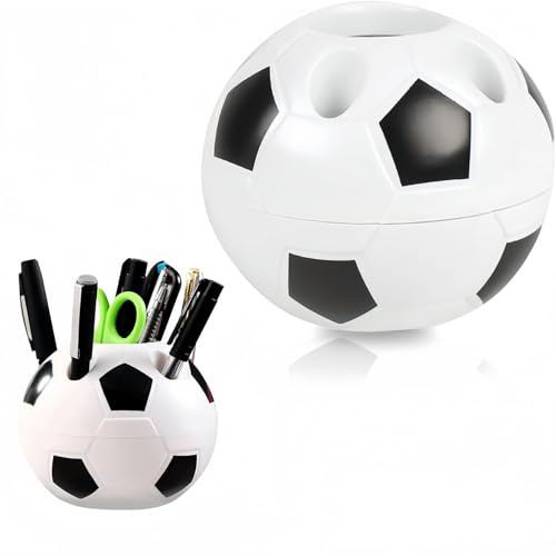 Football pot Crayon,1 Pièces Porte-stylo Créatif Porte Crayon Stylo en Plastique Multifonctionnel Pot à Stylos Pot à Crayons Bureau Boîte Papeterie Crayon Organisateur pour Bureau Lécole Maison Etc