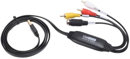 Dpofirs VHS-zu-Digital-Konverter, USB A/USB C-Videoaufnahmekarte, Konvertieren von VHS VCR Hi8 DVD in Digital-Adapter, für PC TV Tape Player Camcorder