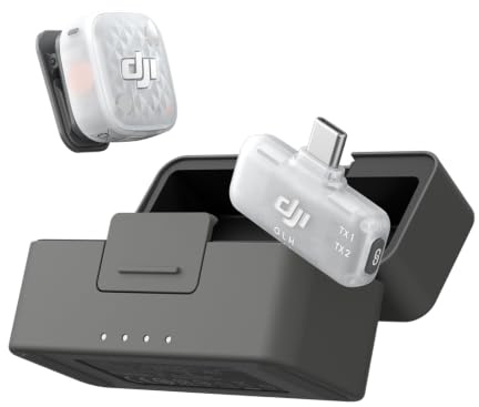 DJI Mic Mini 2S (1 TX + 1 Handy-Empfänger + Case), KI-Geräuschunterdrückung | iPhone-Mikrofon, 28 Stunden interner Speicher, interne 32-Bit-Float-Aufzeichnung, leicht und kompakt, OsmoAudio Verbindung