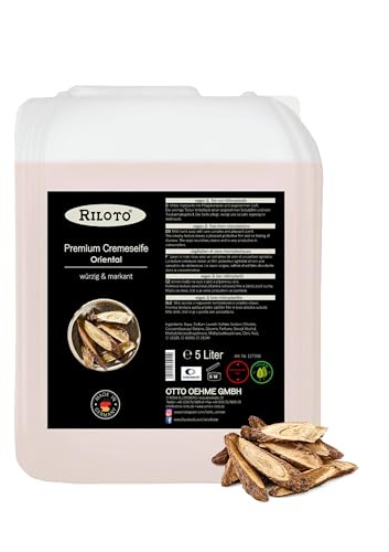 Riloto Premium Flüssigseife 5L Oriental, Oud Root | Handseife, pflegende Cremeseife mit exotischem Duft für professionelle Handreinigung auch im betrieblichen Bereich