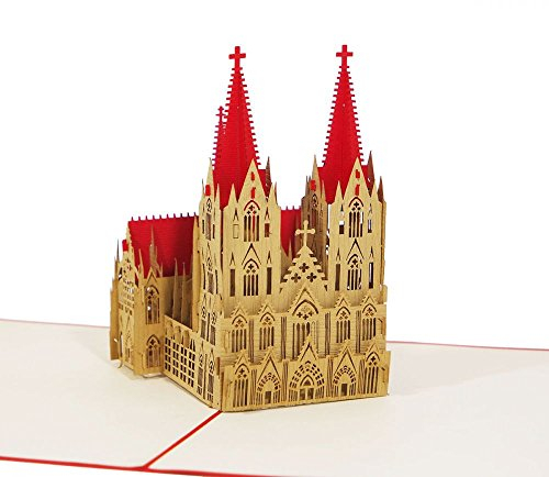 3D KARTE Kölner Dom I Pop-Up Karte als Reisegutschein, Geldgeschenk, Glückwunschkarte I Klappkarte als Urlaubskarte, Deutschland Souvenir