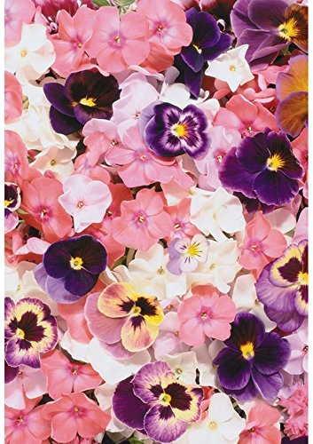 1 x A4 bedruckte rosa Stiefmütterchen Blume Floral Tapete Dekor Zuckerguss Blatt essbare Kuchendekoration Dekoriert Blatt – perfekt für große Kuchen