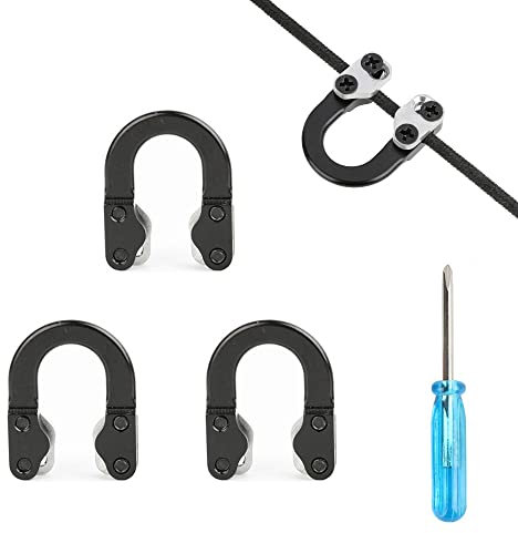 SHARROW 3 Stück Bogenschießen D Loop Metall Ring Aluminium U Nock Bogensehnen Release Schnalle Hilfe Compoundbogen Jagd Zubehör (Schwarz)