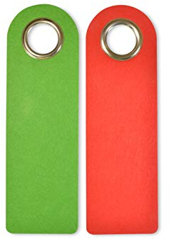 SynMe 10 x 2 NEUTRALE FREI BESETZT Türhänger/Türschilder aus Filz - Mit Metal-Schutzring - Ohne Aufdruck - Je 27 x 8,5 cm - Badezimmer Schlafzimmer - Aus wasserabweisendem Poly-Filz Statusanzeiger