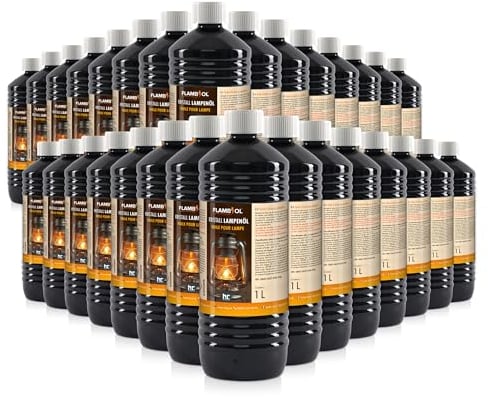 Höfer Chemie 30 x 1 Liter FLAMBIOL® Lampenöl für Öl-Lampen, Petroleum Lampen & Gartenfackeln
