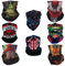 SMEHCF 8 Multifunktionstuch Gesichtsmaske Motorradmaske Sportmaske Sturmmaske Maske Halsmanschette Schal Bandana für Damen Herren Clown Joker Vampir Skelett Schädel Amerikanische Star Flagge