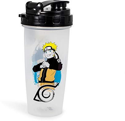 Just Funky Naruto Shippuden Plastic Shaker Bottle | Portable Blender For Shakes And Smoothies | BPA-Free Drink Mixer Shaker Bottle With Blender Piece | Holds 20 Ounces