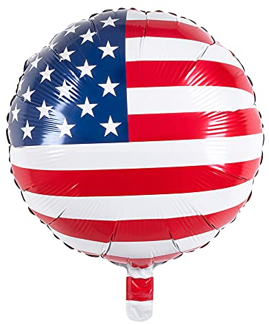 Boland 44972 - Folienballon USA, Größe 45 cm, bedruckter Ballon, Luftballon, Helium, Amerika, Vereinigte Staaten, Stars and Stripes, Geschenk, Dekoration, Geburtstag, Mottoparty
