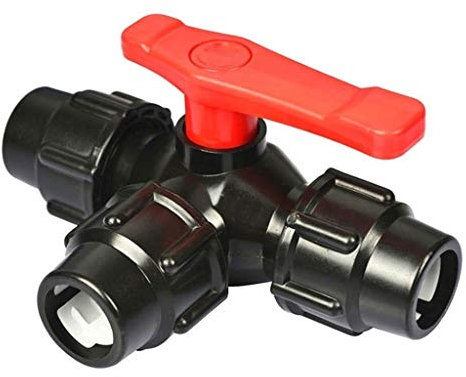 FIDALIKA Vanne De Conduite De Raccordement Rapide EP À Trois Voies, Diamètre Interne 20/22/30/40/50 / 63mm Vannes en Plastique Type De Type T (Color : Black, Size : 32mm)