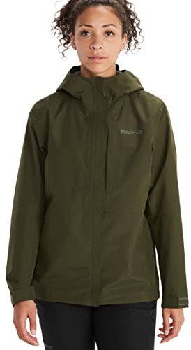 Marmot Femme Wm's Minimalist Jacket, Veste imperméable GORE-TEX, manteau de pluie pour le vélo, coupe-vent hardshell respirant de mi-saison, Nori, XS