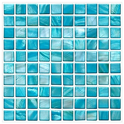 CONPHERON 20 Fogli Mosaico Carta Adesivi Sticker Decorativi per Piastrelle Cucina Vinile Impermeabile PVC Autoadesivo Carta da Parati per Bagno Cucina, 10X10cm, Mosaico 4
