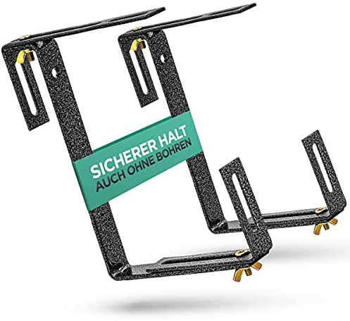 dszapaci Blumenkastenhalterung Balkon 4er Set Balkonkasten Halterung Geländer Halterung Blumenkasten Befestigung Blumenkastenhalter Verstellbar Balkonkästen Halterungen für Balkonkästen Blumenkästen