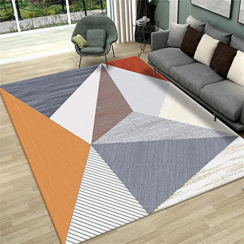 Einfach Zu Säubern Schlafzimmer Teppichboden Orange Wohnzimmer Teppich Orange Großes Dreieck Modernes Schlafzimmer Teppich Anti-Miner anti-milbe anti-fading Teppich 40X60CM Teppich 1ft 3.7''X1ft 11.6'