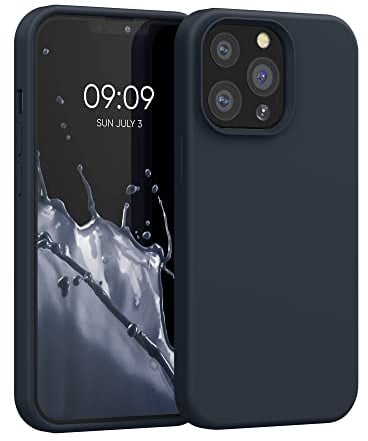 kwmobile Cover per iPhone 13 Pro Custodia - Back Case per Smartphone in Silicone TPU - Protezione Gommata - blu mirtillo