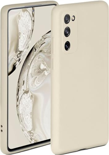 ONEFLOW Soft Case für Samsung Galaxy S20 FE/FE 5G Hülle aus Silikon mit Kameraschutz, Silikonhülle mit erhöhtem Schutz fürs Display, Backcover Schutzhülle, weiche Handyhülle, Creme