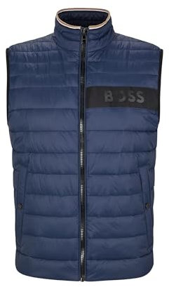 BOSS Mens Darolan Water-Repellent Padded Gilet with 3D Logo Tape