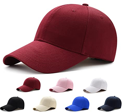EDOTON Baseball Cap Damen Outdoor Baseballkappe Klassische Verstellbare Planit-Mütze Sport Freizeit Sommercap Sonnenhut Sport Reisen Draußen Kappen Hüte,Weinrot