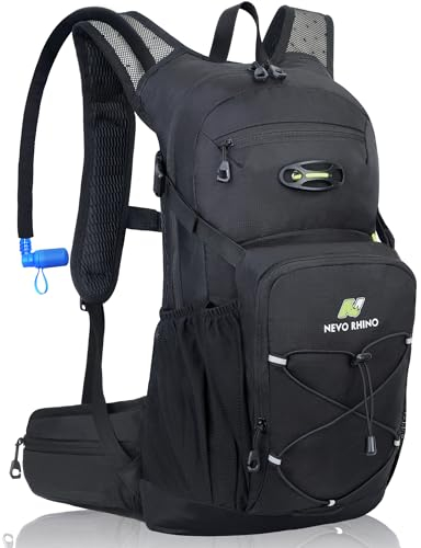 Trinkrucksack, Trinkrucksack, Isolierter Rucksack mit Wasserblase 3L für Wandern Radfahren Laufen Radfahren Camping Schwarz