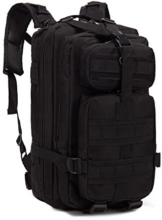 BWBIKE Military Tactical Backpack Outdoor Shoulder Daypack Hiking Trekking Rucksacks Sport Traveling Bag, Black