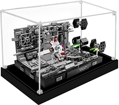 icuanuty Acrylic Display Case for Lego 75329 Death Star Trench Run Diorama / 75339 Trash Compactor, Dustproof Display Box for Models Collectables (Only Case) 26x20x14 cm