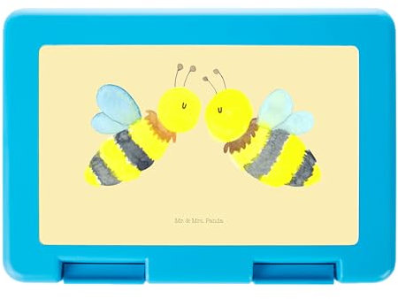 Mr. & Mrs. Panda Bento Box Biene Liebe - Geschenk, Vesperdose, Frühstücksbox, Brotdose, Snackbox, Aufbewahrungsbox