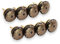 Infinity Decor Pack of 8 Emerald Black & Golden Floral Designed Ceramic Cupboard Knobs - 40mm Modern Pull Handles for Chest Drawers, Cabinet Door
