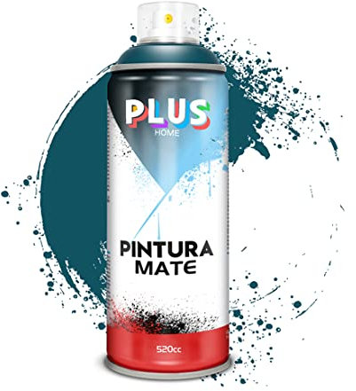 Pintura Spray 520cc para pintar todo tipo de super cies: madera, metal, cartón, tela, piedra, bra de vidrio, plásticos rígidos, etc para bricolaje y DIY.Azul Turquesa (Ref:655)(Paquete de 1 )