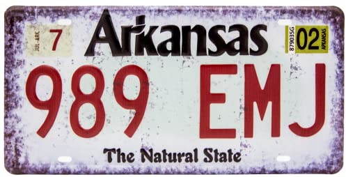 Retro Nummernschild - Arkansas- USA Vintage Auto Motorway Deko Schild, Blechschild, 30 x 15 cm