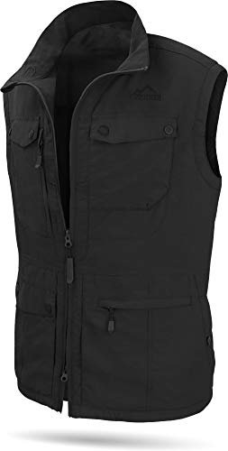 normani Herren Outdoor Weste mit atmungsaktivem Sonnenschutzmaterial 50+ (XS-5XL) Farbe Dunkel-Schwarz Größe 5XL