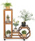 COSTWAY Pflanzenregal Blumenregal, Blumenständer auf Rollen, Garten Blumentreppe Holz, Pflanzentreppe mehrstöckig, Holzregal Pflanzenständer, für Balkon Garten Terrasse (87,5x29x102,5cm)