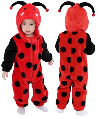 Doladola Unisex Baby Strampler mit Kapuze kinder kostüm Tier für karneval baby jumpsuit für Jungen Mädchen