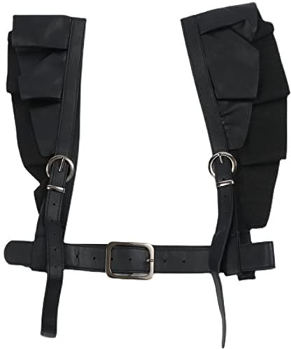 GALSOR Geschirr aus Leder, Brustgeschirr für Frauen, personalisierbar, doppelte Schulter, Rüschen, Disco, DJ-Show, Gürtel aus PU-Leder, Rückengurt mit Hemd, modisches Geschirr