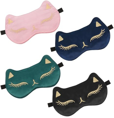 Heyu-Lotus Schlafmaske für Katzen, weich, niedlich, 4 Stück