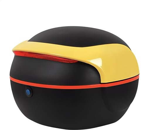 ABESTME Motorrad Topcase, Motorradkoffer Topcase, Topcase für Roller Motorrad Tour Tail Box Trunk Luggage Top Case für Helm Lagerung, abschließbare wasserdichte Träger Kunststoffkoffer - Gelb